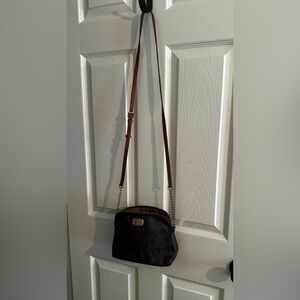 Michael Kors Black and Brown Crossbody Bag